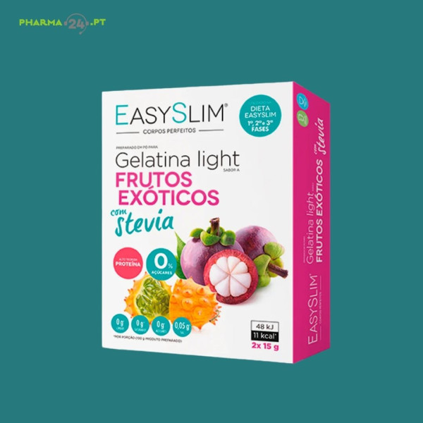 Easyslim Gelatina Light <mark>F</mark>rut Ex Stev Saq X2 pó sol oral saq,   pó sol oral saq